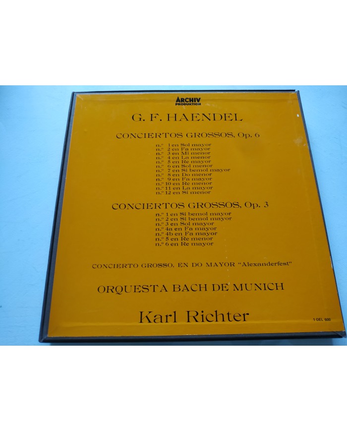 Haendel Conciertos Grossos Op 3 6 Richter Box 6 x LP + Libreto 12" Vinilo VG/VG