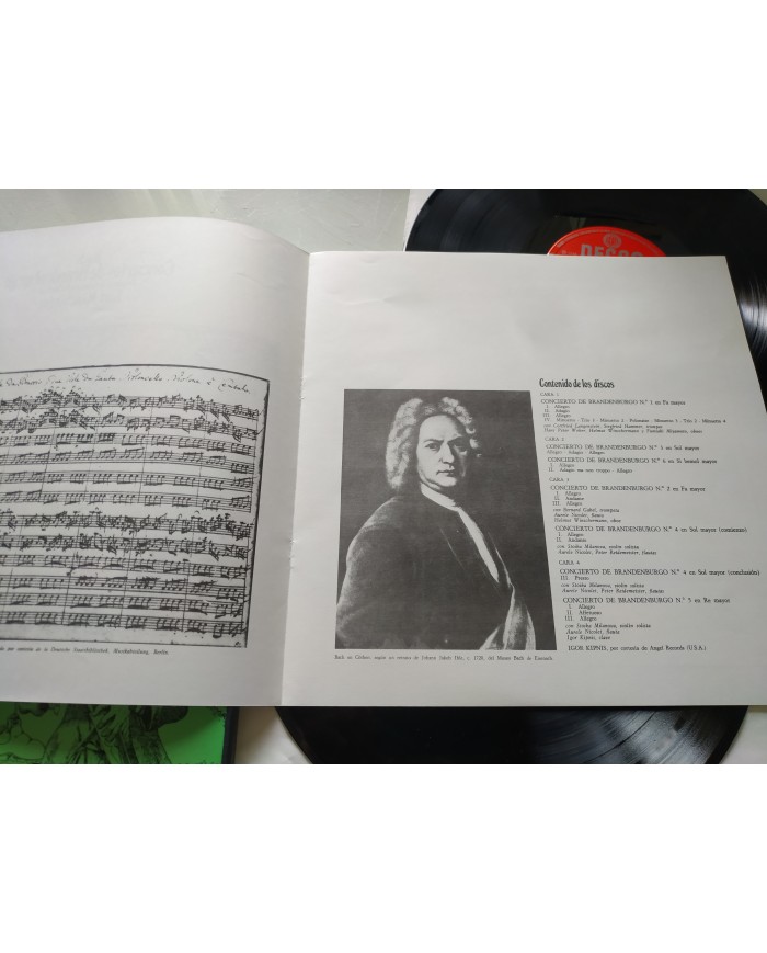 Bach Conciertos Brandenburgo Munchinger Box 2 x LP + Libreto 12" Vinilo VG/VG