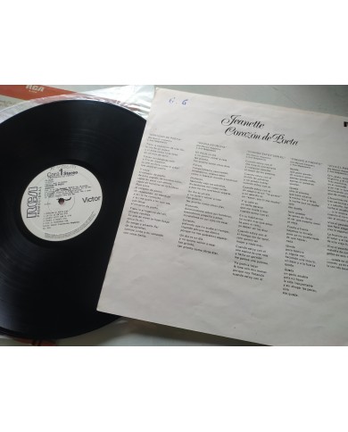 Jeanette Corazon de Poeta RCA 1981 PL-35348 - LP Vinilo 12" G+/VG Promocional Jeanette Corazon de Poeta RCA 1981 PL-35348 - LP Vinilo 12" G+/VG Promocional