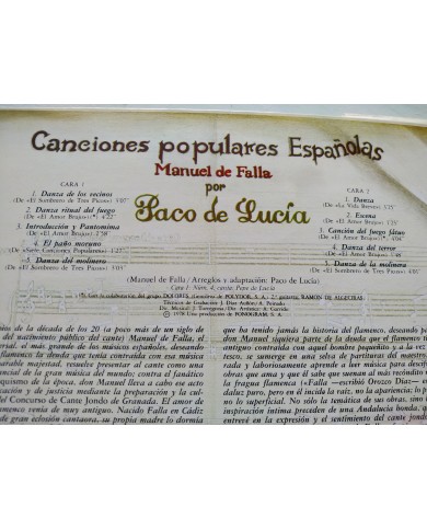 Paco de Lucia Interpreta a Manuel de Falla 1978 9113008 - LP Vinilo 12" VG/VG Paco de Lucia Interpreta a Manuel de Falla 1978 9113008 - LP Vinilo 12" VG/VG