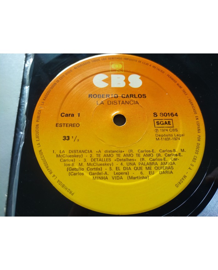 Roberto Carlos La Distancia 1974 CBS S80164 Spain Press - LP Vinilo 12" VG/VG