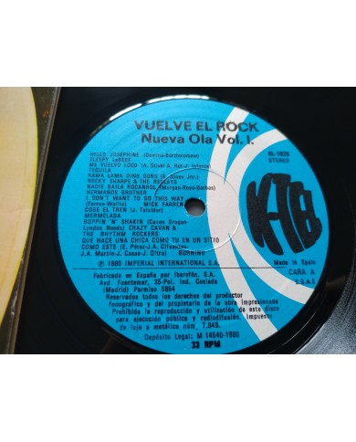 Vuelve el Rock Vol 1 Tequila Burning Moris Asfalto Labeff - LP Vinilo 12" VG/VG Vuelve el Rock Vol 1 Tequila Burning Moris Asfalto Labeff - LP Vinilo 12" VG/VG