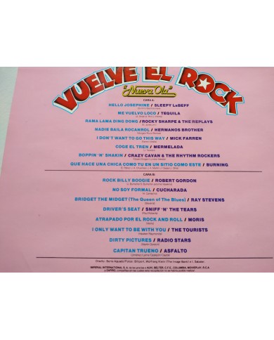 Vuelve el Rock Vol 1 Tequila Burning Moris Asfalto Labeff - LP Vinilo 12" VG/VG Vuelve el Rock Vol 1 Tequila Burning Moris Asfalto Labeff - LP Vinilo 12" VG/VG