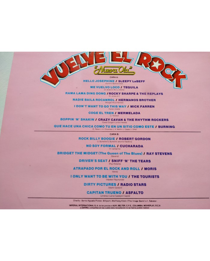 Vuelve el Rock Vol 1 Tequila Burning Moris Asfalto Labeff - LP Vinilo 12" VG/VG