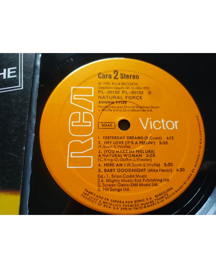 Bonnie Tyler Natural Force Spain Edition 1978 RCA PL-25152 - LP 12" Vinilo VG/VG