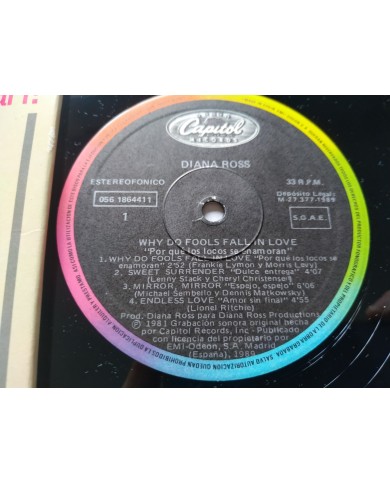 Diana Ross Why Do Fools Fall In Love 1989 Spain Press - LP 12" Vinilo VG/VG Diana Ross Why Do Fools Fall In Love 1989 Spain Press - LP 12" Vinilo VG/VG