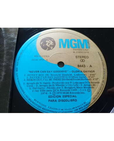 Gloria Gaynor Never Can Say Goodbye MGM 1975 Spain Press - LP 12" Vinilo VG/VG Gloria Gaynor Never Can Say Goodbye MGM 1975 Spain Press - LP 12" Vinilo VG/VG
