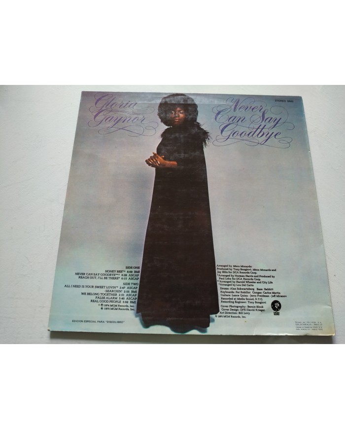 Gloria Gaynor Never Can Say Goodbye MGM 1975 Spain Press - LP 12" Vinilo VG/VG