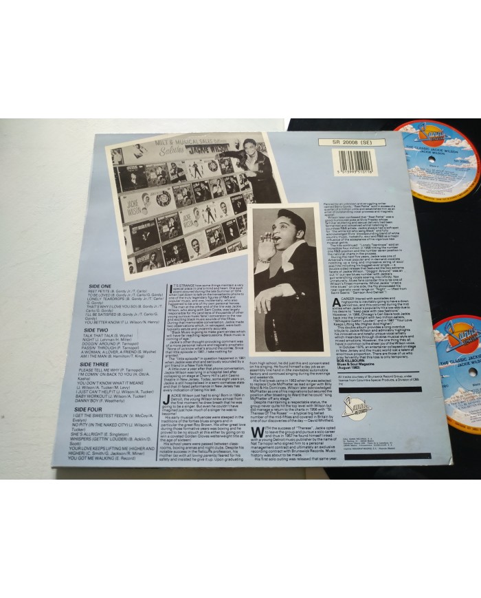 Jackie Wilson The Classic 1987 Sanni SR 20008 - 2 x LP 12" Vinilo VG/VG Am