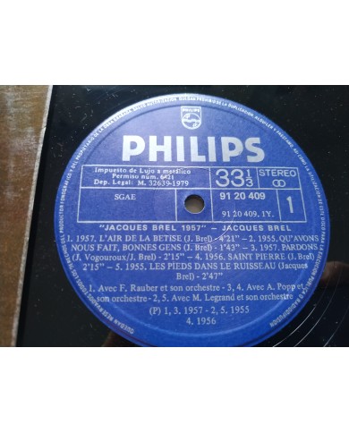 Jacques Brel 1957 Quand On A Que L´Amour 1979 Philips - LP Vinilo 12" VG/VG Jacques Brel 1957 Quand On A Que L´Amour 1979 Philips - LP Vinilo 12" VG/VG