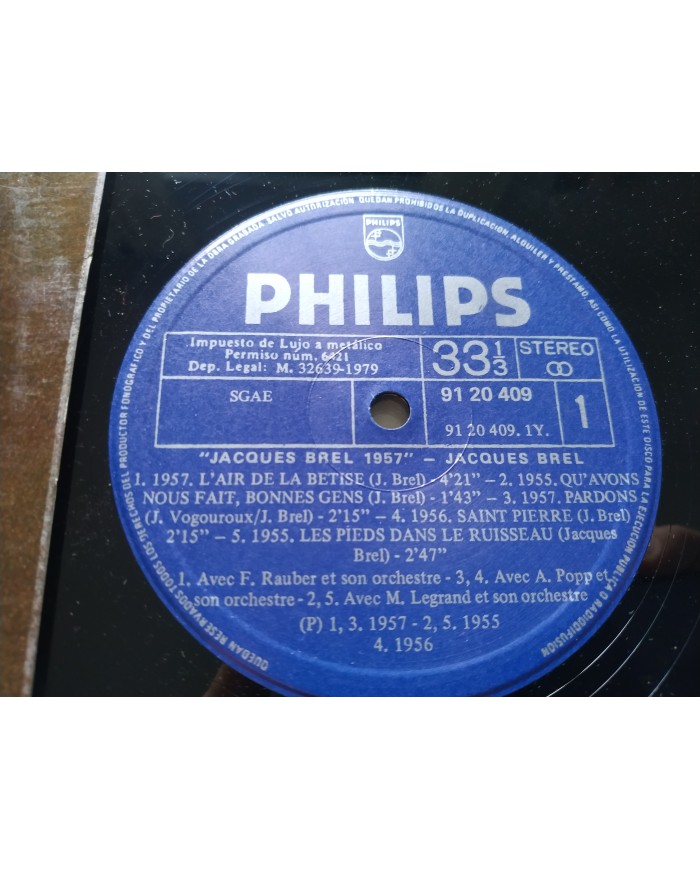 Jacques Brel 1957 Quand On A Que L´Amour 1979 Philips - LP Vinilo 12" VG/VG