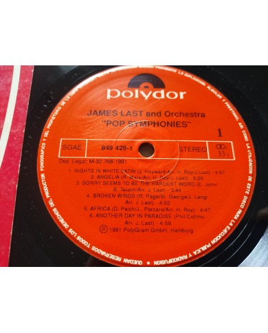 James Last Orchestra Pop Symphonies 1991 Polydor 849429-1 - LP 12" Vinilo VG/VG James Last Orchestra Pop Symphonies 1991 Polydor 849429-1 - LP 12" Vinilo VG/VG