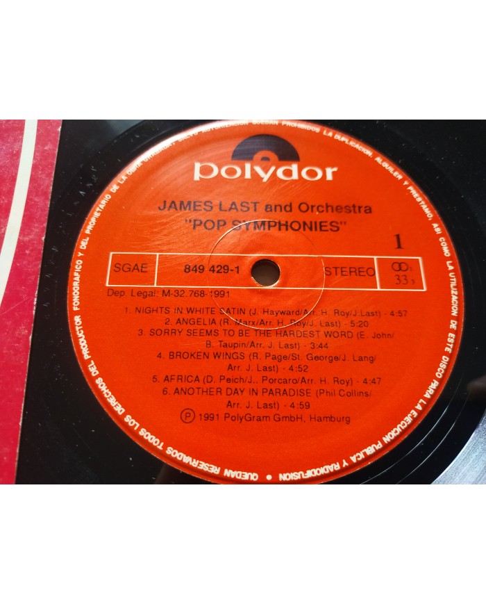 James Last Orchestra Pop Symphonies 1991 Polydor 849429-1 - LP 12" Vinilo VG/VG