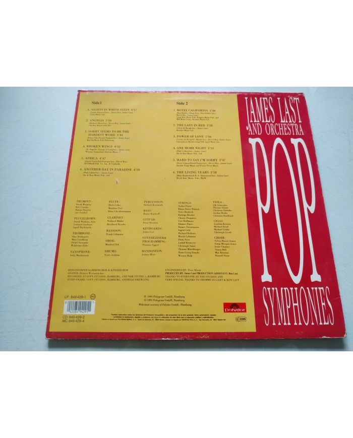 James Last Orchestra Pop Symphonies 1991 Polydor 849429-1 - LP 12" Vinilo VG/VG