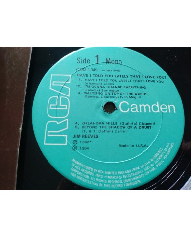 Jim Reeves Have I Told You Lately That I Love You RCA - LP Vinilo 12" VG/VG MONO Jim Reeves Have I Told You Lately That I Love You RCA - LP Vinilo 12" VG/VG MONO
