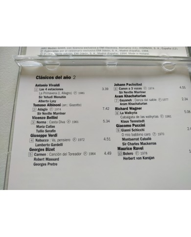 Clasicos del Año Michael Nyman Maria Callas Gorecki Monjes Silos 1994 - 2 x CD