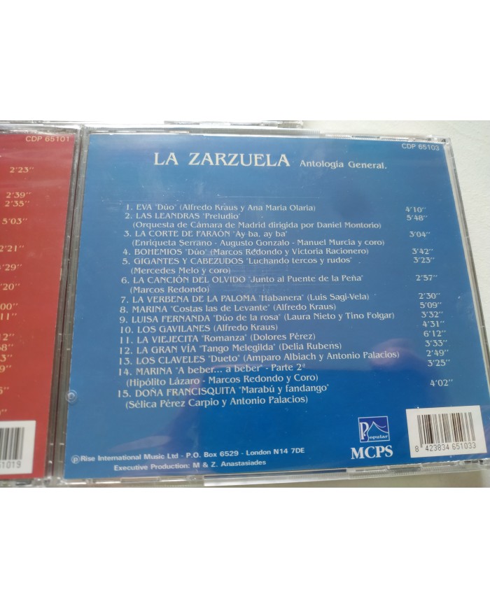 La Zarzuela Antologia General Alfredo Kraus Miguel Fleta - Box 3 x CD Nuevo