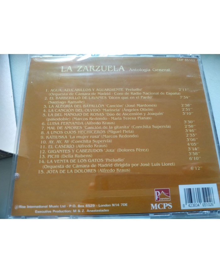 La Zarzuela Antologia General Alfredo Kraus Miguel Fleta - Box 3 x CD Nuevo