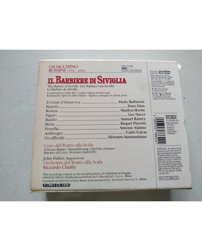 Rossini Il Barbiere Di Siviglia Marilyn Horne Leo Nucci Chailly - Box 3 x CD