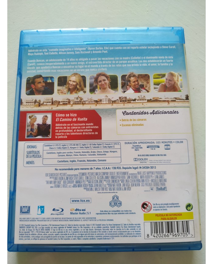 El Camino de Vuelta Carell Collette Rockwell - Blu-Ray Español Ingles Am