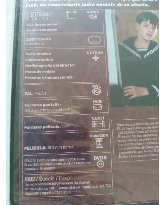 Fanny & Alexander Ingmar Bergman - DVD Español Sueco Region 2  Nueva