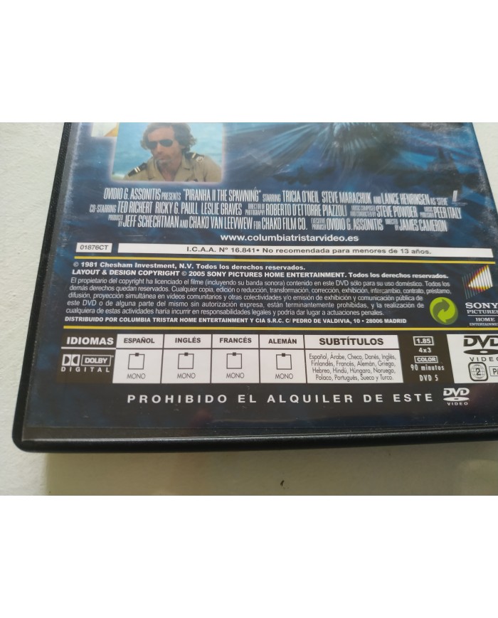 Los Vampiros del Mar Piraña II James Cameron - DVD Español Ingles Region 2