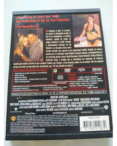 Un San Valentin de Muerte Boreanaz Jamie Blanks - DVD Español Ingles Region 2 Un San Valentin de Muerte Boreanaz Jamie Blanks - DVD Español Ingles Region 2