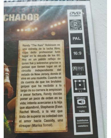 El Luchador Mickey Rourke - DVD Region 2 Español Ingles Nueva El Luchador Mickey Rourke - DVD Region 2 Español Ingles Nueva