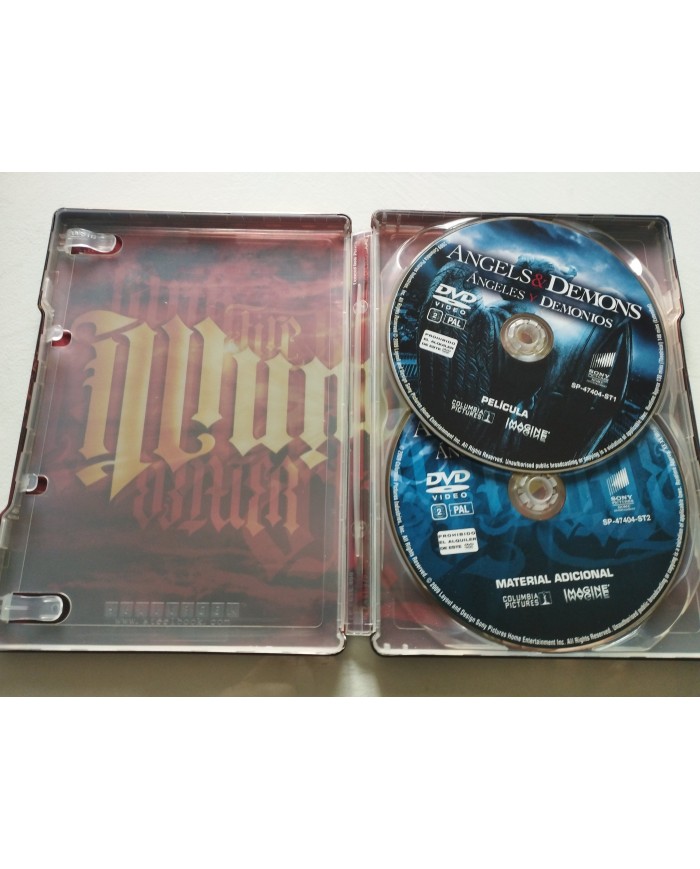 Angeles y Demonios Tom Hanks - 2 x DVD steelbook Español Ingles Region 2