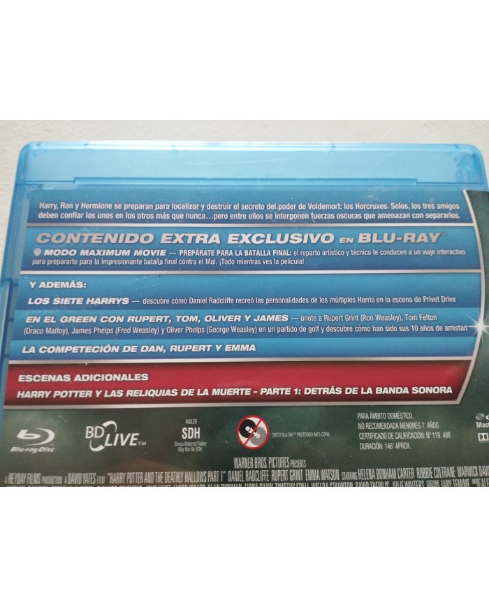 Harry Potter y Las Reliquias de la Muerte Parte 1 2 x Blu-Ray Español Ingles Am