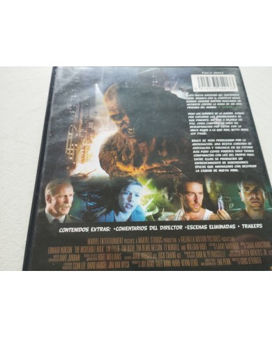 Hulk El Increible Edward Norton Liv Tyler - DVD Español Ingles Reg 2 Am Hulk El Increible Edward Norton Liv Tyler - DVD Español Ingles Reg 2 Am
