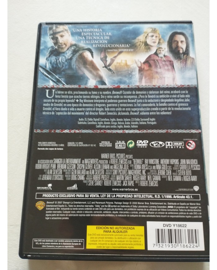 Beowulf Robert Zemeckis Ray Winstone Hopkins Jolie - DVD Español Ingles Reg 2 Am