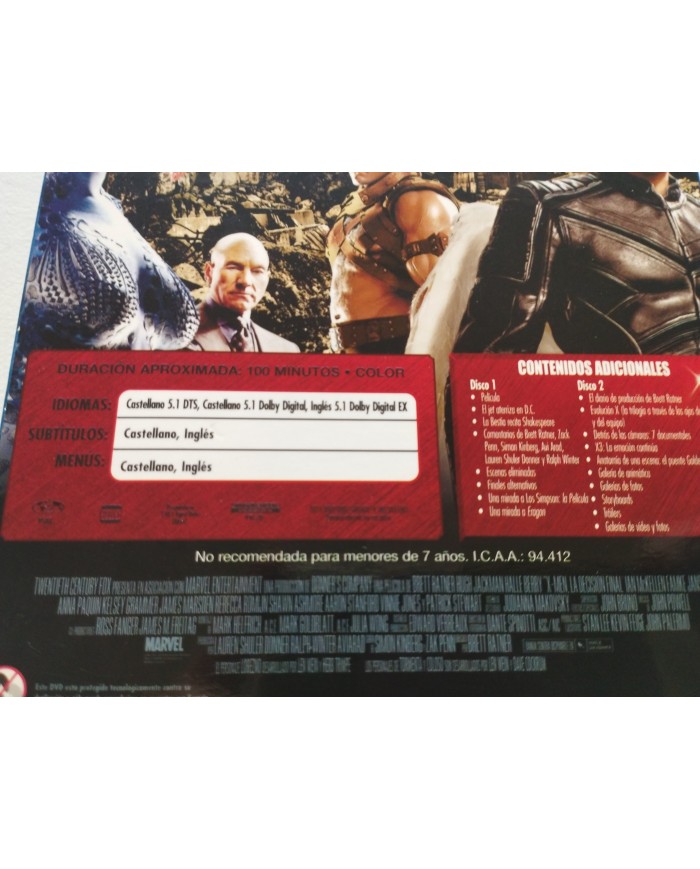 X-Men La Decision Final Hugh Jackman Berry - 2 x DVD Español Ingles Reg 2