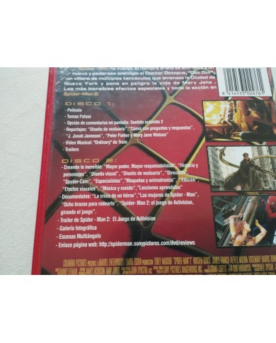 Spider-Man 2 Tobey Maguire Kirnsten Dunst - 2 x DVD Español Ingles Reg 2 Spider-Man 2 Tobey Maguire Kirnsten Dunst - 2 x DVD Español Ingles Reg 2