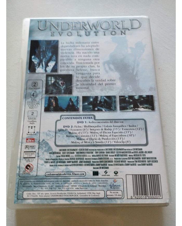 Underworld Evolution Ed Especial Beckinsale - 2 x DVD Español Ingles Reg 2 Am