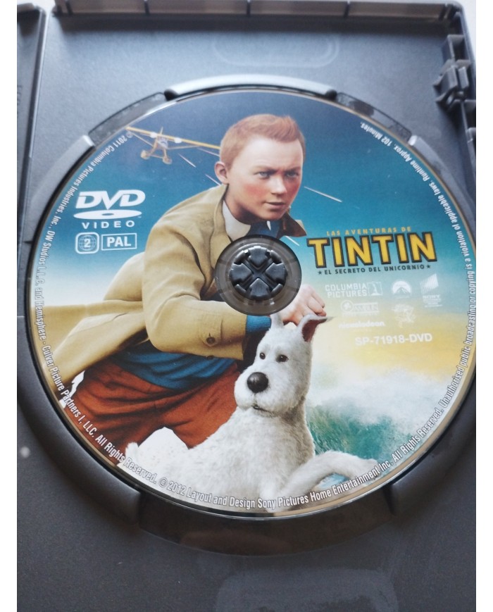 Tintin El Secreto del Unicornio Spielberg - DVD Español Ingles Region 2