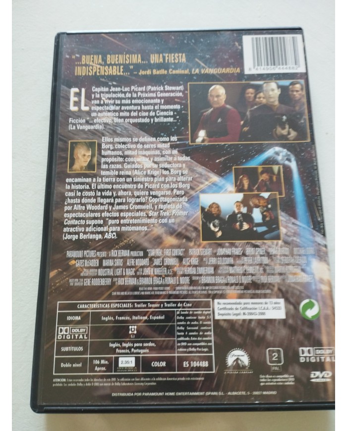 Star Trek Primer Contacto Jonathan Frakes - DVD Español Ingles Region 2
