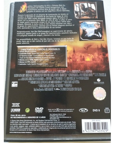 El Imperio del Fuego McConaughey Christian Bale - DVD Español Ingles Region 2