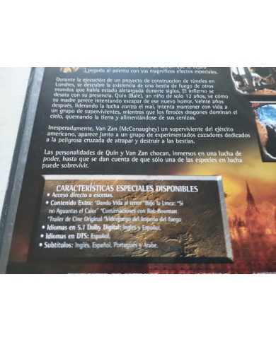 El Imperio del Fuego McConaughey Christian Bale - DVD Español Ingles Region 2