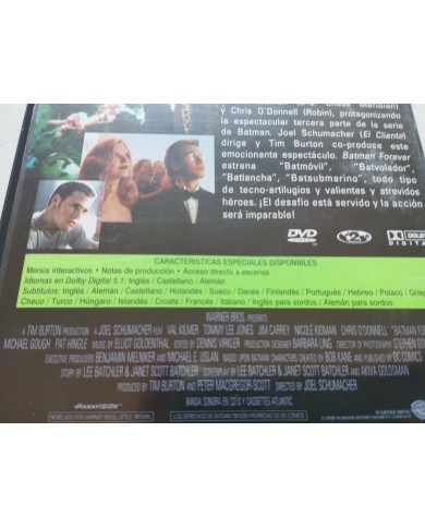 Batman Forever Jim Carrey Tommy Lee Jones - DVD Español Ingles Region 2 Batman Forever Jim Carrey Tommy Lee Jones - DVD Español Ingles Region 2