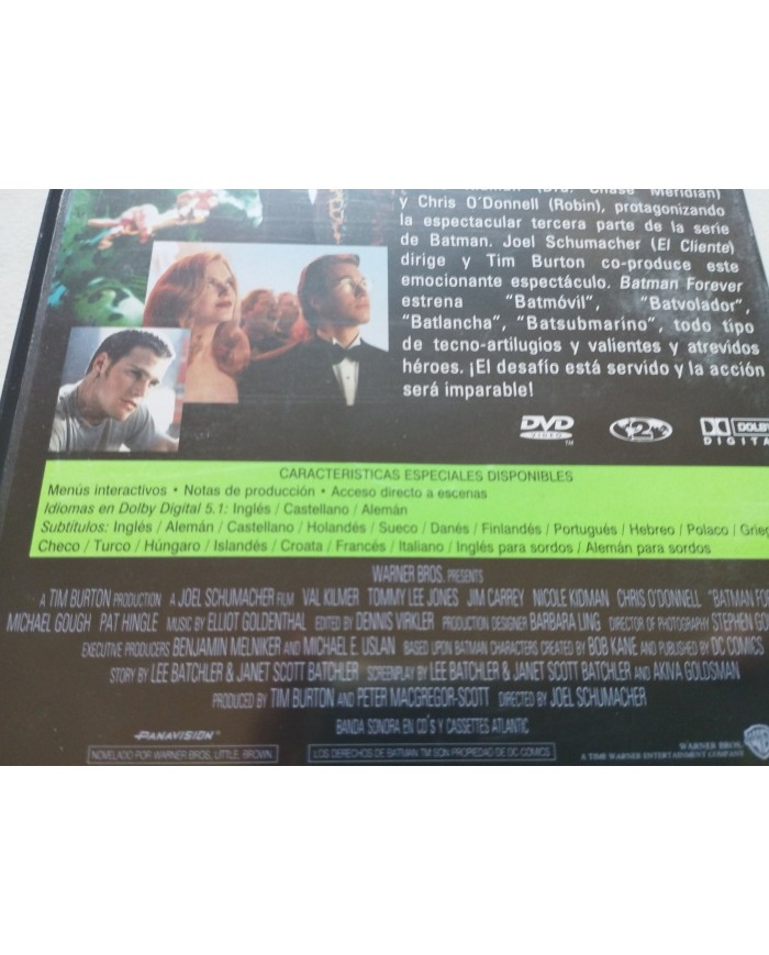 Batman Forever Jim Carrey Tommy Lee Jones - DVD Español Ingles Region 2
