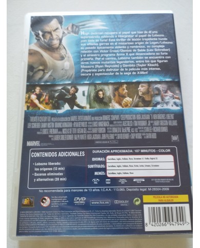 X-Men Origenes Lobezno + Extras Hugh Jackman - DVD Español Ingles Region 2 X-Men Origenes Lobezno + Extras Hugh Jackman - DVD Español Ingles Region 2