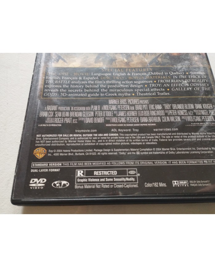 Troy Brad Pitt Eric Bana Orlando Bloom - 2 x DVD Region 1 Ingles Español