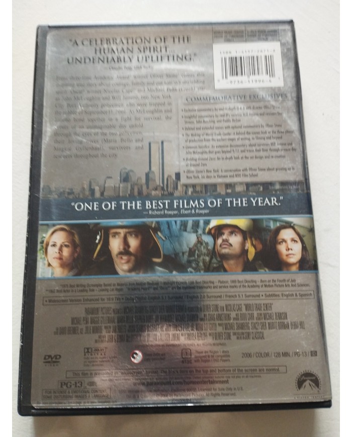 World Trade Center Oliver Stone Nicolas Cage 2 x DVD Region 1 Ingles Español Am