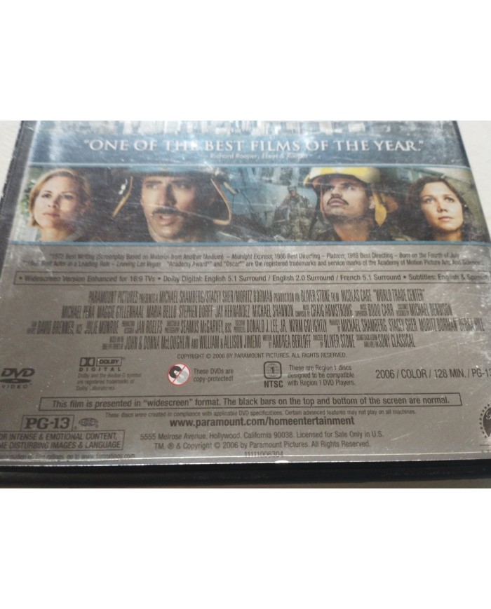 World Trade Center Oliver Stone Nicolas Cage 2 x DVD Region 1 Ingles Español Am