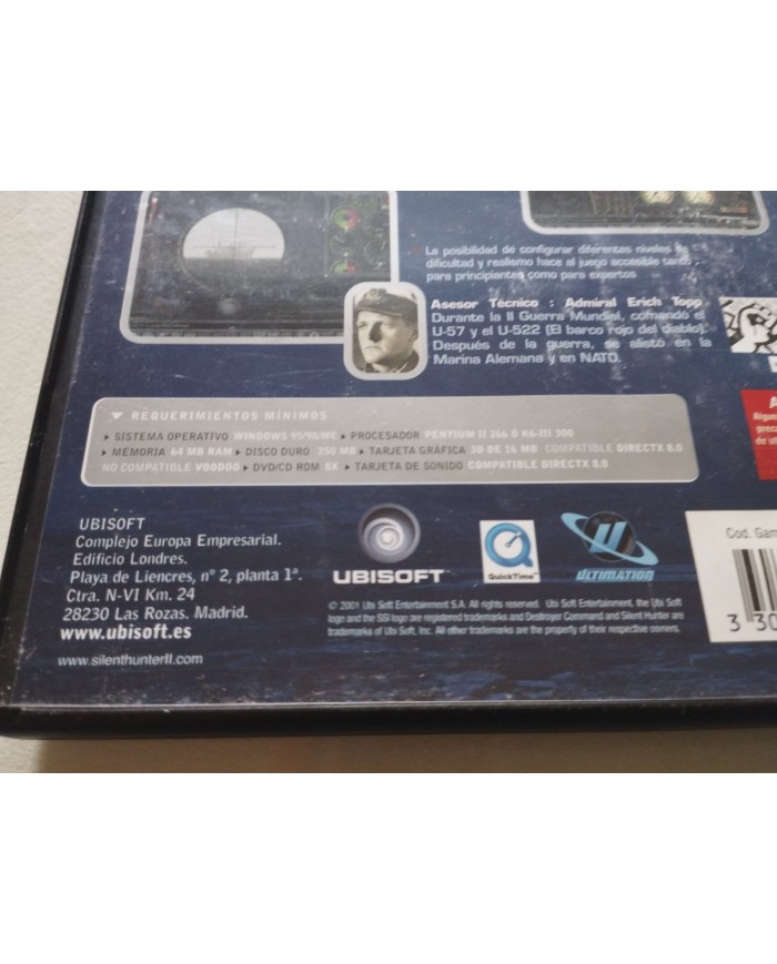 SILENT HUNTER II WWII U-BOAT COM AT SIMULATOR JUEGO PC CD-ROM EDIC ESPAÑA