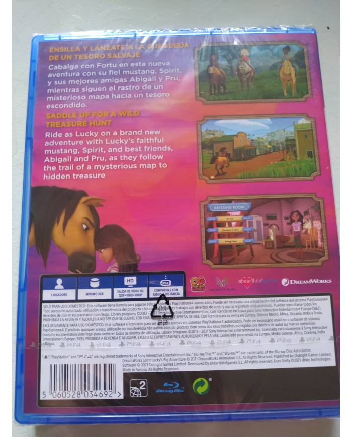 Spirit La Gran Aventura de Fortu DreamWorks - Juego PS4 Edic España PAL Nuevo 3T