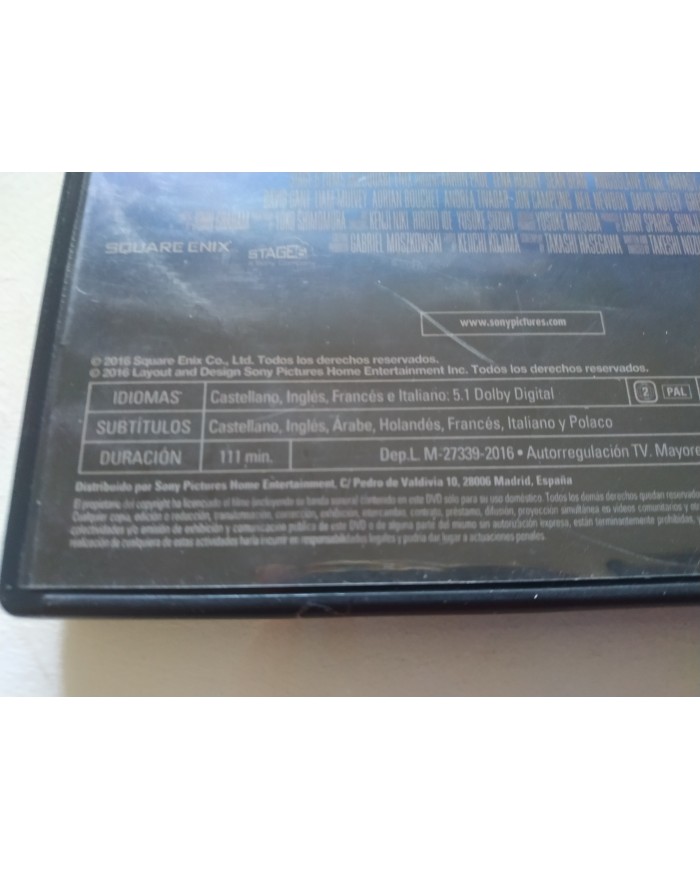 Final Fantasy XV La Película - DVD + Extras Español Ingles Region 2