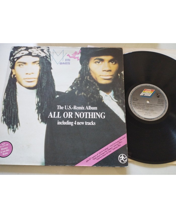 Milli Vanilli All Or Nothing The US Remix Album 1989 - LP Vinilo 12" VG/VG Am