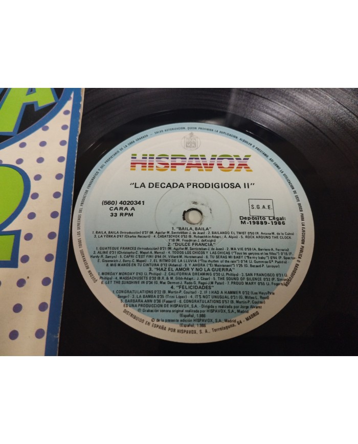 La Decada Prodigiosa II 1986 Hispavox Pop Español - LP 12" Vinilo - G+/G+
